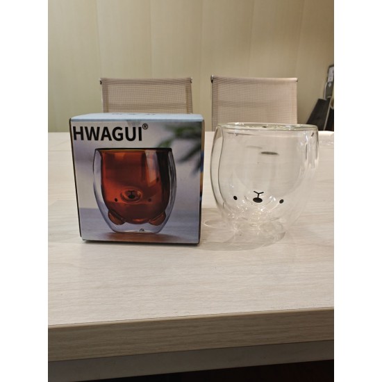 Hwagui-Double Wall Glass Cup - Bear Model 250ML/8.4OZ