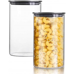 HwaGui Glass Storage Jars with stainless steels Lid Airtight Food Storage Jar with Labels