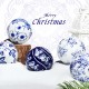 HwaGui 6 Pcs Christmas Porcelain Balls 2.4 Inch Blue and White Porcelain Chinoiserie Ornament Bulk Porcelain Hanging Decorative Ceramic Decor for Home Tree Xmas Party (Stylish Style) 