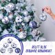 HwaGui 6 Pcs Christmas Porcelain Balls 2.4 Inch Blue and White Porcelain Chinoiserie Ornament Bulk Porcelain Hanging Decorative Ceramic Decor for Home Tree Xmas Party (Stylish Style) 