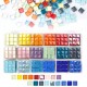 HwaGui 900 pcs 2.2LB Glass Mosaic Tiles, 18 Colors 10mm Mosaic Glass Pieces with Storage Box, Transparent Mosaic Tiles for Crafts Bulk, Mosaic Supplies for Home Decoration, Art Crafts 