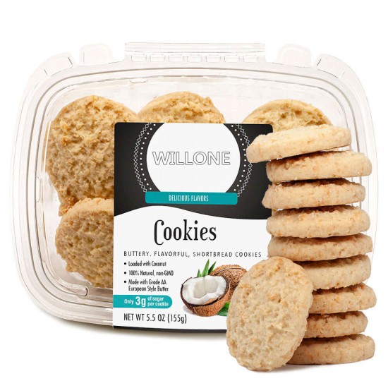 WILLONE Shortbread Rounds, Pure Butter Shortbread Cookies,